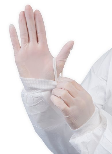 Gant de protection chimique stérile salle blanche latex Accutech